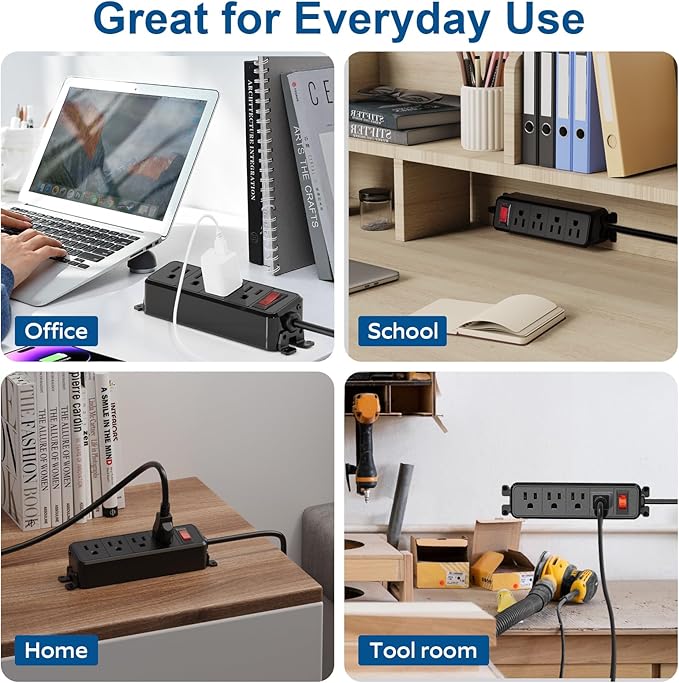 Wall Mount Power Strip, Flat Plug Power Strip - Image 7
