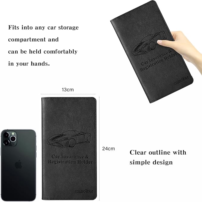 2Pack Leather Car Registration and Insurance Card Holder, Car Document Holder - Image 3