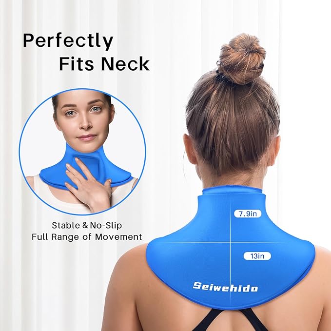 Neck Ice Pack Wrap Cooling Cervical Brace- Upgraded Reusable Hot & Cold - Image 4