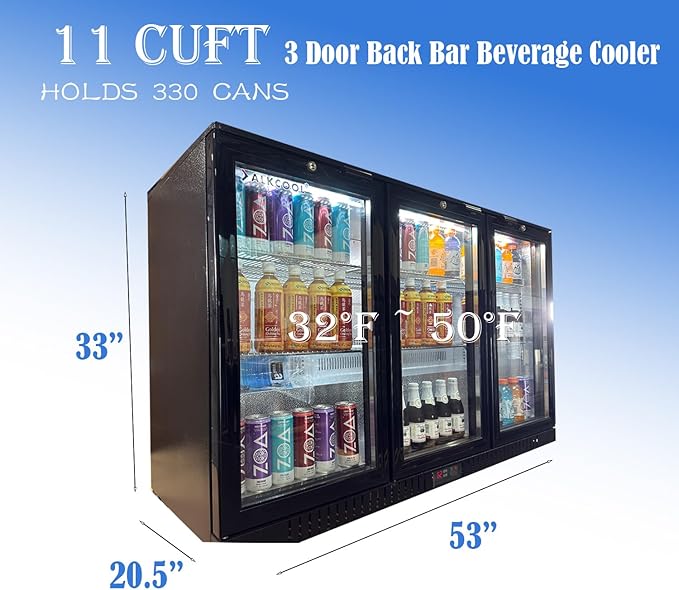 Back Bar Cooler Fridge, 11.5 Cu Ft Commercial Display Refrigerator Beverage - Image 5