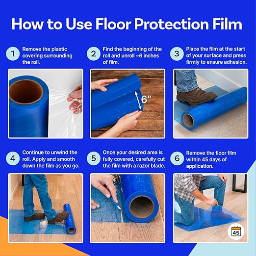 Floor Protection Film, 24 inch x 200' roll, Made in USA, Temporary Covering - Image 6