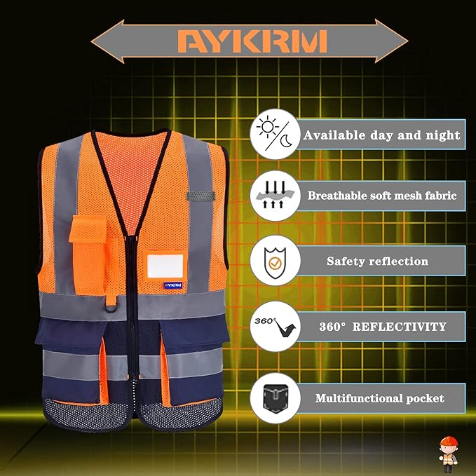 A-SAFETY High Visibility Mesh Safety Reflective Vest - Image 5