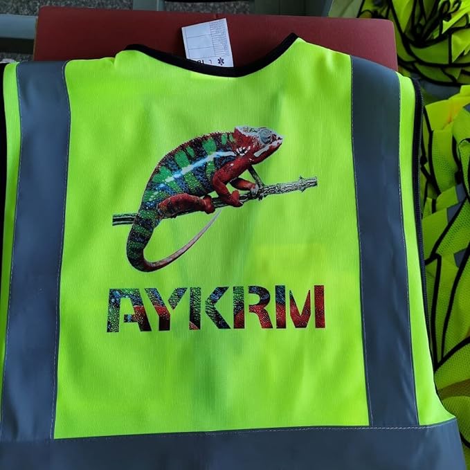 AYKRM Custom Logo Personalised Printed High Visibility Reflective 2 two tone - Image 2