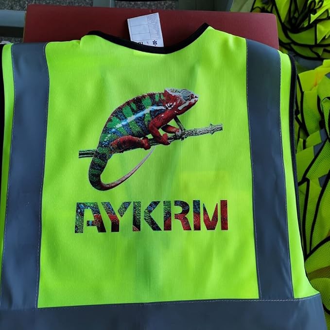 AYKRM Custom Logo Personalised Printed High Visibility Reflective 2 two tone - Image 2