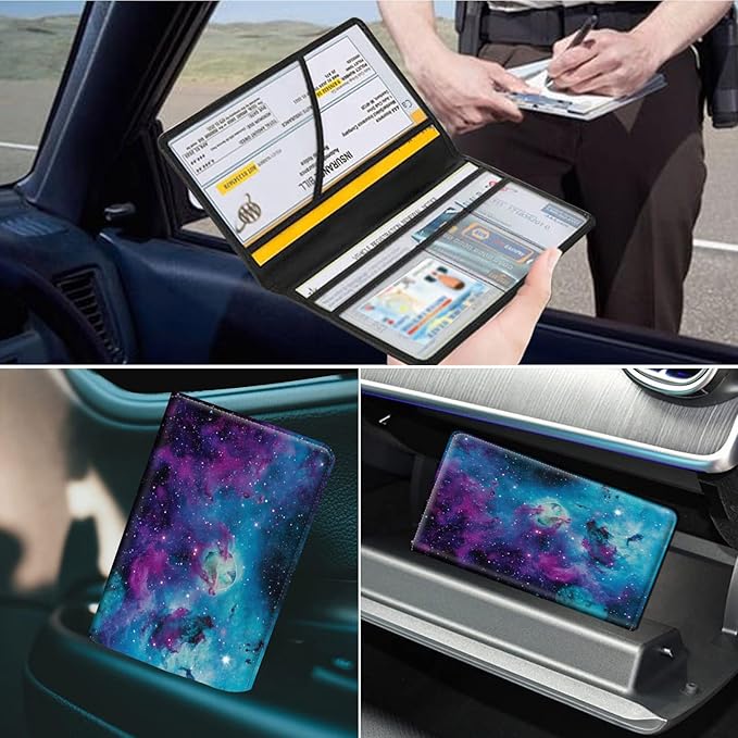 Car Registration and Insurance Holder, Leather Car Glove Box Organizer - Image 7