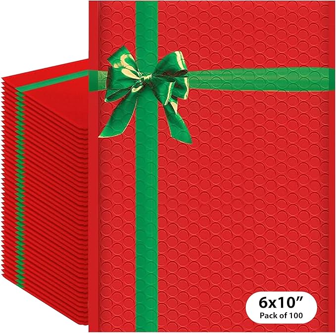 Christmas Poly Bubble Mailers | #0 Cushion Mailer by BAYLUE