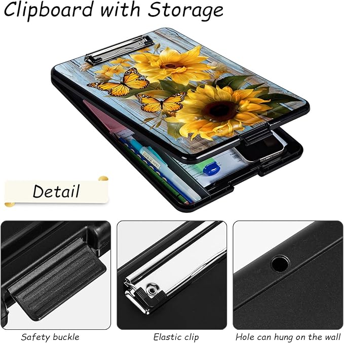 Clipboard with Storage, High Capacity Plastic Storage Clipboard with Low - Image 3