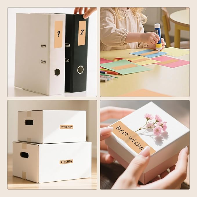 Brown Rectangle Color Coding Labels 3 × 1 Inches, Self-Adhesive Writable - Image 6