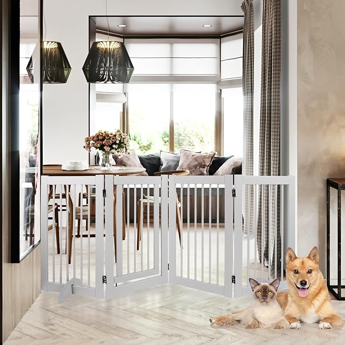Wooden Freestanding Pet Gate, Pet Gate by RedFinches
