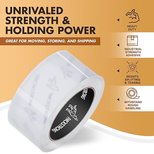 Packstrong Industrial Grade Clear Packing Tape 6 Rolls - Image 3