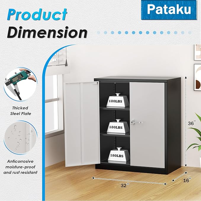 Pataku Metal Storage Cabinet, Garage Cabinet - Image 3