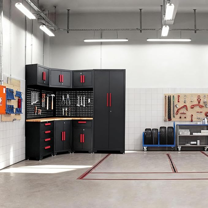 16PCS Corner Garage Storage Cabinet System - Image 7