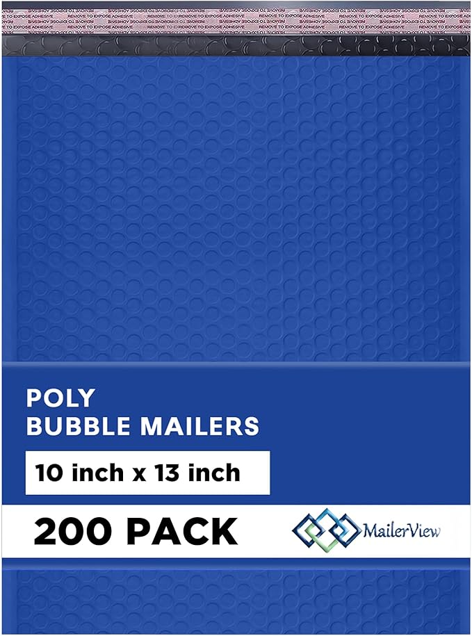 Royal Blue 10x13 Inch Poly Bubble Mailers |Self Seal Padded Envelopes by MAILERVIEW