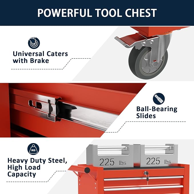 7-Drawer Metal Rolling Tool Chest - Image 5