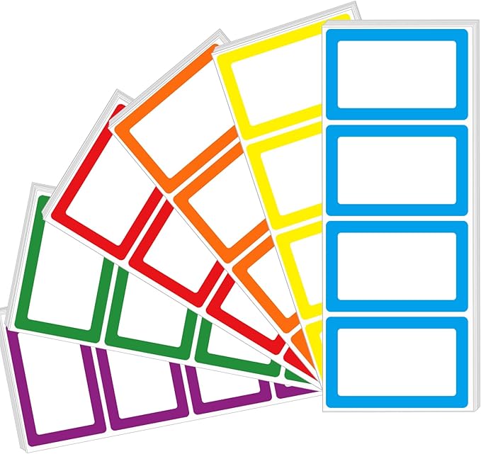 6 Color Name Tag Stickers, Classroom and Home by Yeachlaing