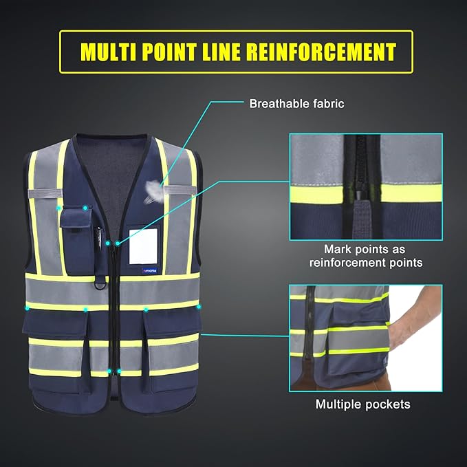 AYKRM 11 color High Vis Reflective Safety Vest - Image 5
