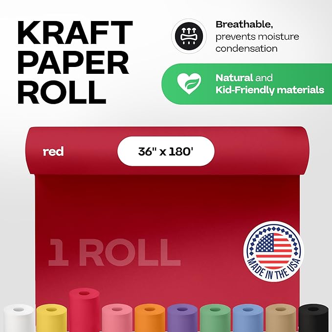 Christmas Red Kraft Paper Roll 36" x 2160" - Image 2