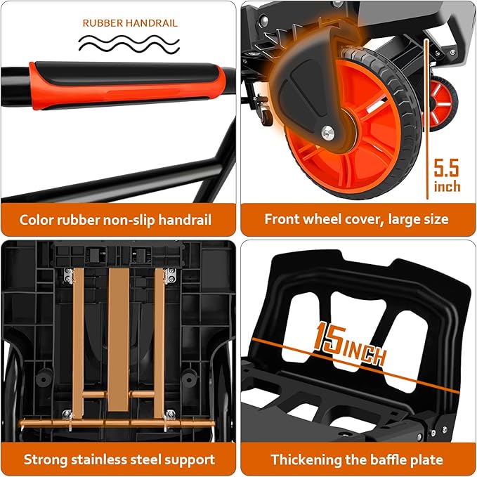 Folding Hand Truck, Dolly Cart Heavy Duty - Image 3