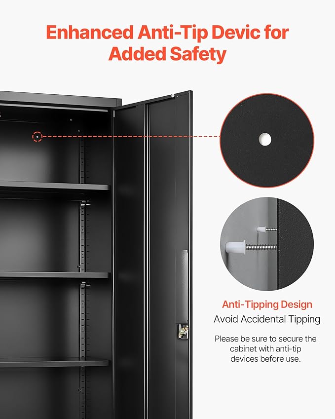 VEVOR Metal Storage Cabinet, Steel Garage Cabinet - Image 6