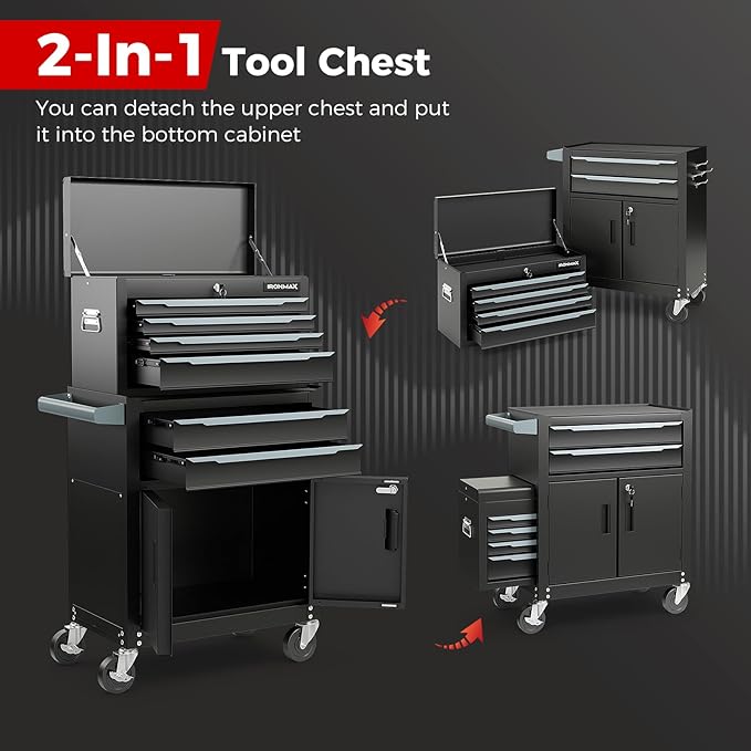 Goplus Tool Chest, 6 Drawers Extra Large Rolling Too Storage Cabinet - Image 4