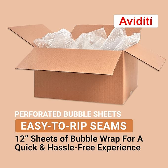 Aviditi Bubble Wrap Roll 1/2" x 24" x 50' Long Cushioning Wrap - Image 3