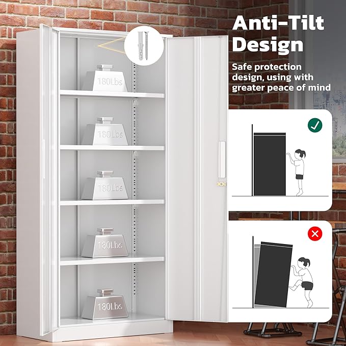 Greenvelly Metal Garage Storage Cabinet, Utility Metal Filing Cabinet - Image 7