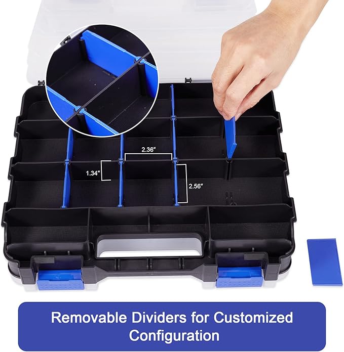 Small Parts Organizer Box Storage Case Tools Box Organizer Double Side 34 - Image 5