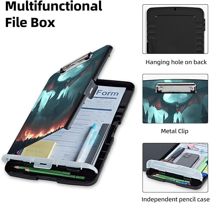 Clipboard with Storage Box & Pen Holder, Heavy Duty Clip Boards 8.5x11 - Image 3