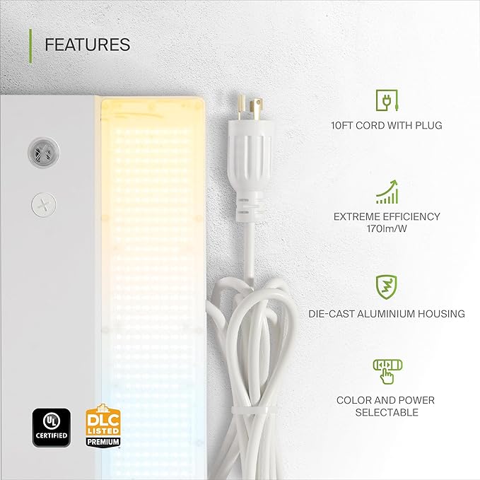 ASD LED Linear High Bay Light Fixture, Commercial Shop Lighting | 3CCT - Image 2
