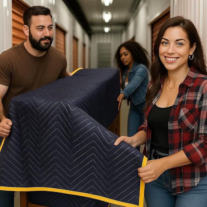 Moving Blankets 72" x 40" Quilted Heavy Duty Furniture Pads Packing Blankets - Image 3