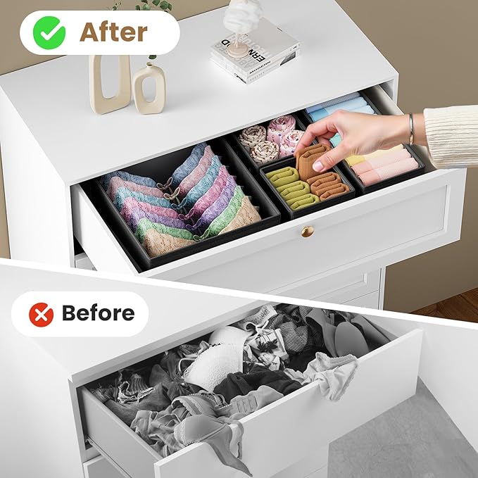 Drawer Organizer Clothes, 24 Pack Drawer Organizers and Underwear Organizer - Image 6