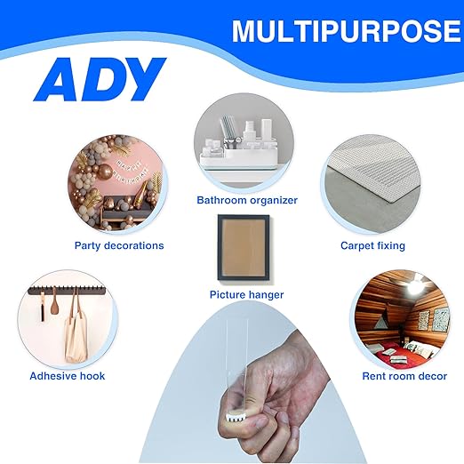 ADY Removable Double Sided Tape Heavy Duty 40 Pack, Refill Adhesive Strips - Image 5