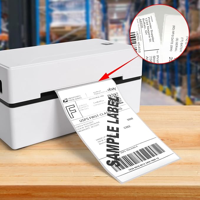 White Thermal Labels 3 × 5 Inch Vinyl Self-Adhesive Fanfold Direct Shipping - Image 2