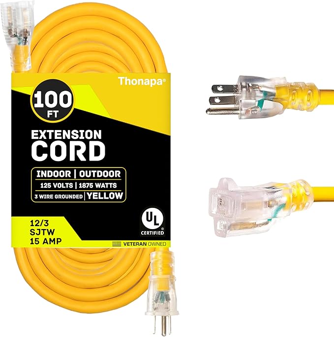 100 Foot Outdoor Extension Cord by Thonapa