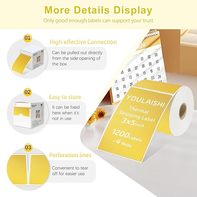 3 X 5 Inch Printable Waterproof Rectangle Color Coding Labels, 300 Per Roll - Image 4