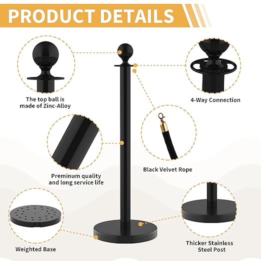 12Pcs Stainless Steel Stanchion Posts - Image 6