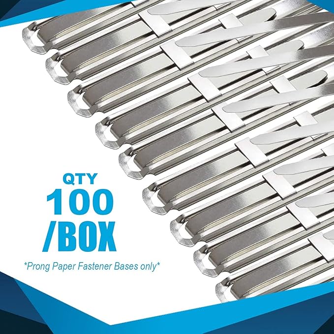 OLYMPX 100 Pcs of 1 Inch Capacity Premium Metal Paper Prong Fasteners Bases - Image 4