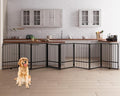 8 Panels Full Metal Freestanding Dog Gates by Unknown