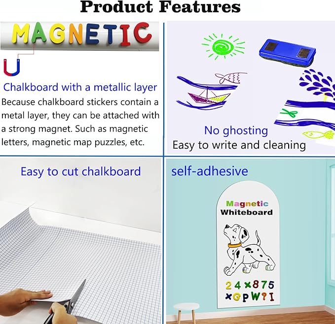 Magnetic Whiteboard Wall Arch Decal 39.3"x17.5" Adhesive Magnetic Dry Erase - Image 3