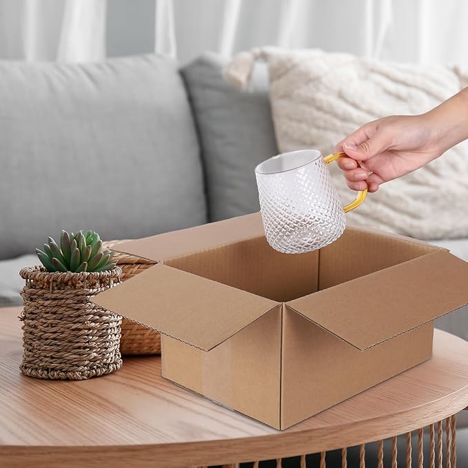25 pack Shipping Boxes 10x7x5 inch Cardboard Box Mailers, Kraft Corrugated - Image 5
