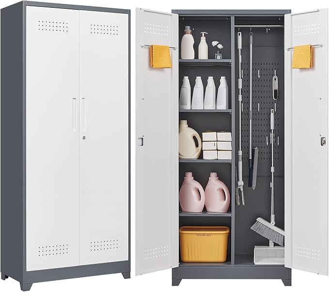 FLEXIMOUNTS 73'' Tall Metal Storage Cabinet - Image 4