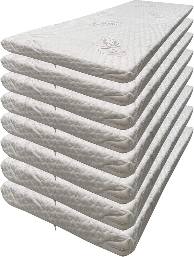 Foamma 1” x 30” x 72” High Density Foam Bunk Mattress, Organic Cotton Cover by Foamma