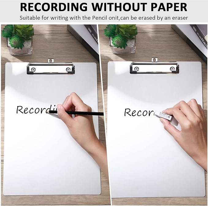 Epakh 2 Pieces Clipboard Bulks Metal Clipboard Aluminum Office Low Profile Clip - Image 4