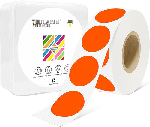 1 Inch Circle Dot Stickers 1000 PCS Color Coding Thermal Labels Dots Writable by YOULAISHI