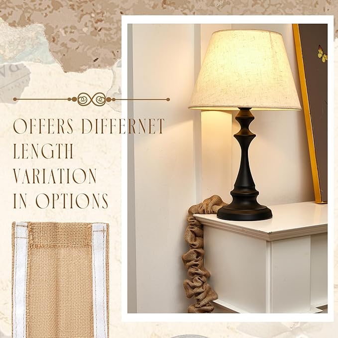 2 Pack 6 ft Fabric Cord Cover Chandelier Chain Sleeve Natural Jute - Image 3