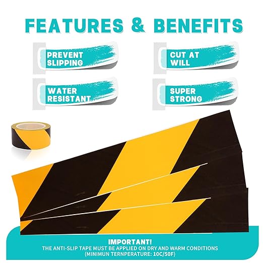 2 Inch x 220 FT Black & Yellow Floor Marking Tape, High-Visibility & Adhesive - Image 8
