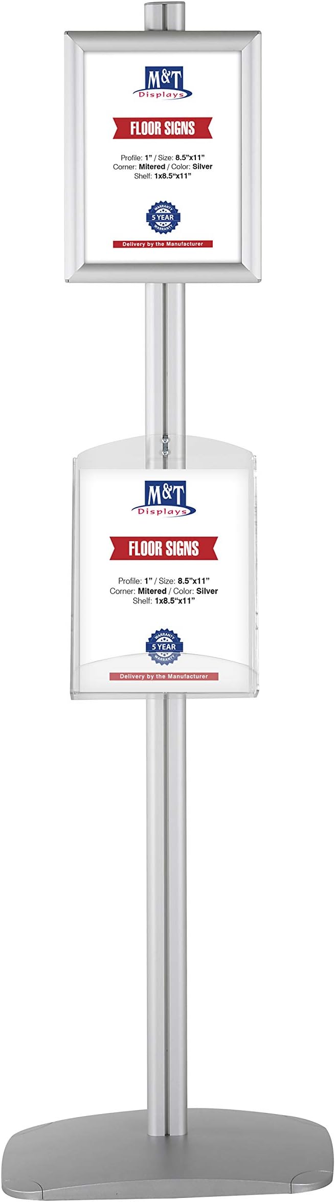 M&T Displays Free Standing Aluminum Display Stand Single Sided Document by MTDisplays