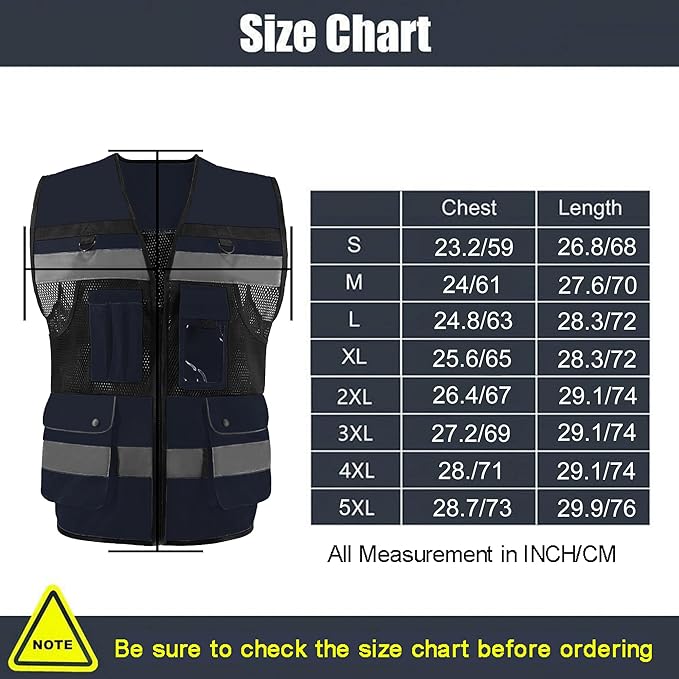 Safety Vest High Visibility Reflective Construction Vest - Image 3