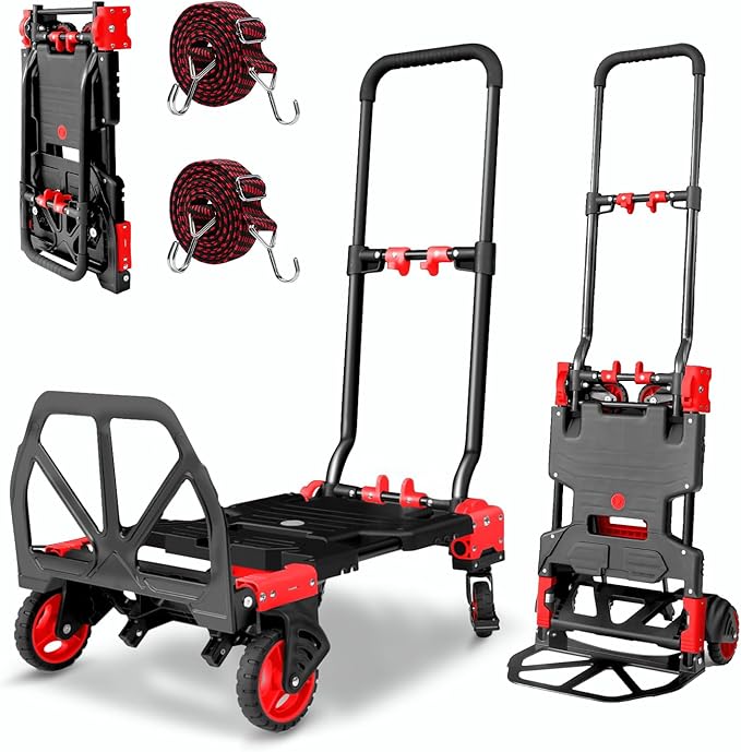 2 in 1 Hand Truck Dolly Foldable, 330LB Folding Hand Truck Heavy Duty Carrying by Unknown