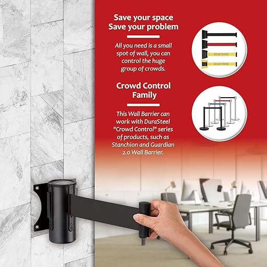 DuraSteel Wall Mount Crowd Control Retractable Belt Barrier - Image 7